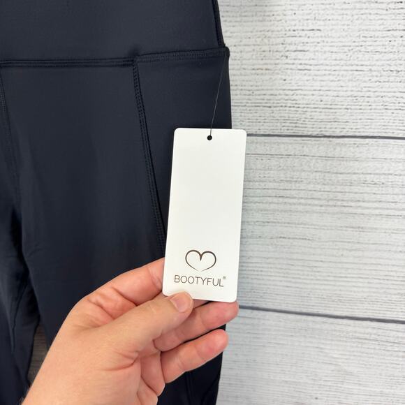 Bootyful Women's Black Interlink High Waisted Active Leggings Size Large - Picture 3 of 8